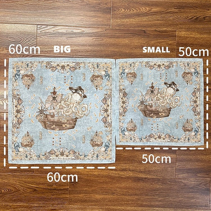 Kopftuch Blau Weiß / Rot Creme