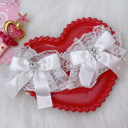 カフス ケイ レース 蝶結び リストトリム ジライ ピンク/ホワイト/ブラック