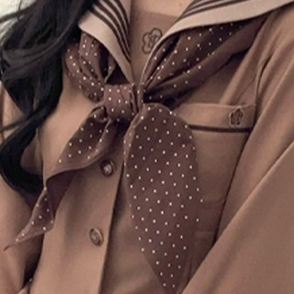 リボンJK制服 水玉模様 ネクタイ 柄 ブラウン
