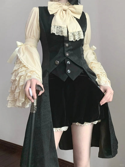 Lace Bell Blouse Layered Lolita Gorgeous Beige Sleeves