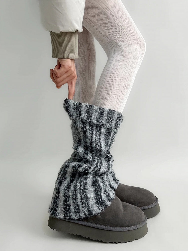 (4 Warmers Colors) Leg Marled Ribbed