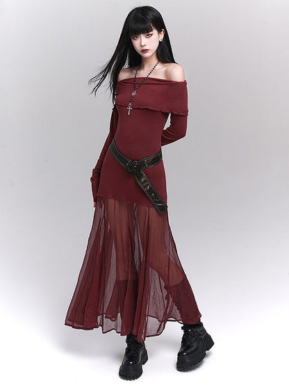 Belt Dark Brown Rose Gothic PU Detail Buckle with Alloy