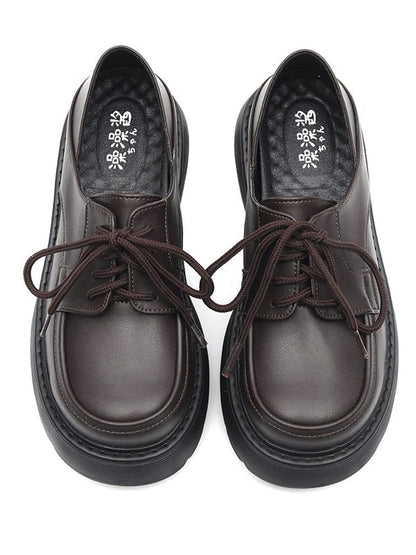 Classic Round Toe Lace-Up School Shoes