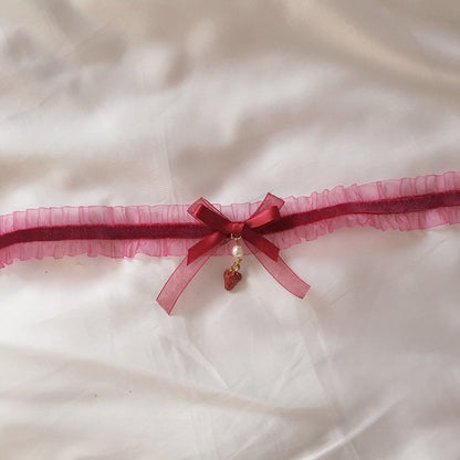 Lolita Strawberry Red Choker Sweet Pendant