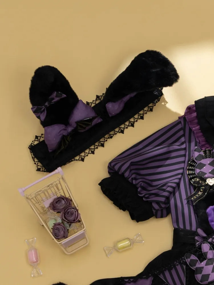 Plush Hairband Ears Bunny Purple Sweet