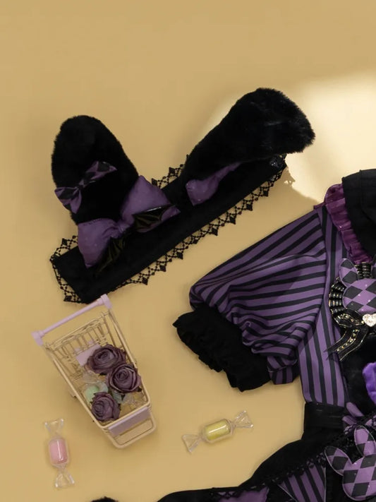 Plush Hairband Ears Bunny Purple Sweet