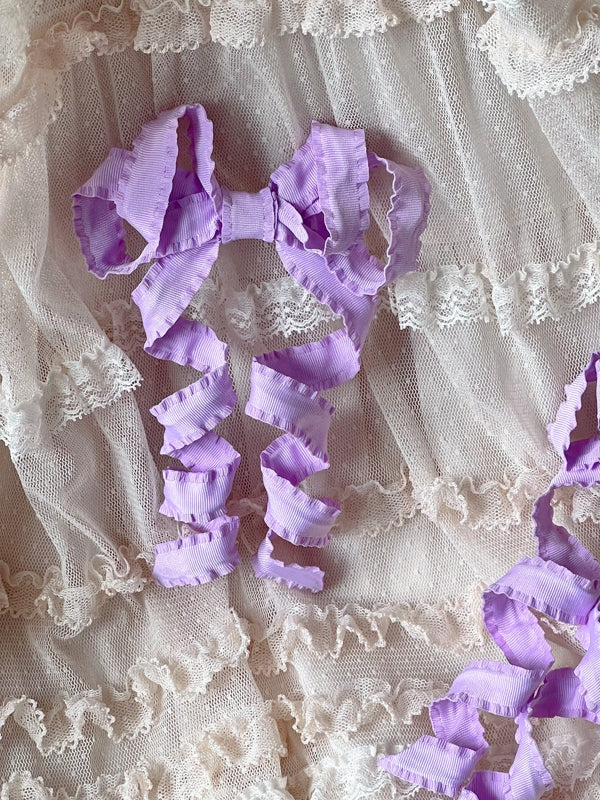 Details Ribbon 9 Twist – Lolita Color Ruffled Bow Hairclip