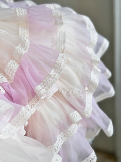 Rosa Balletcore – Trägerloses, bauschiges Kleid mit Taillenstäbchen