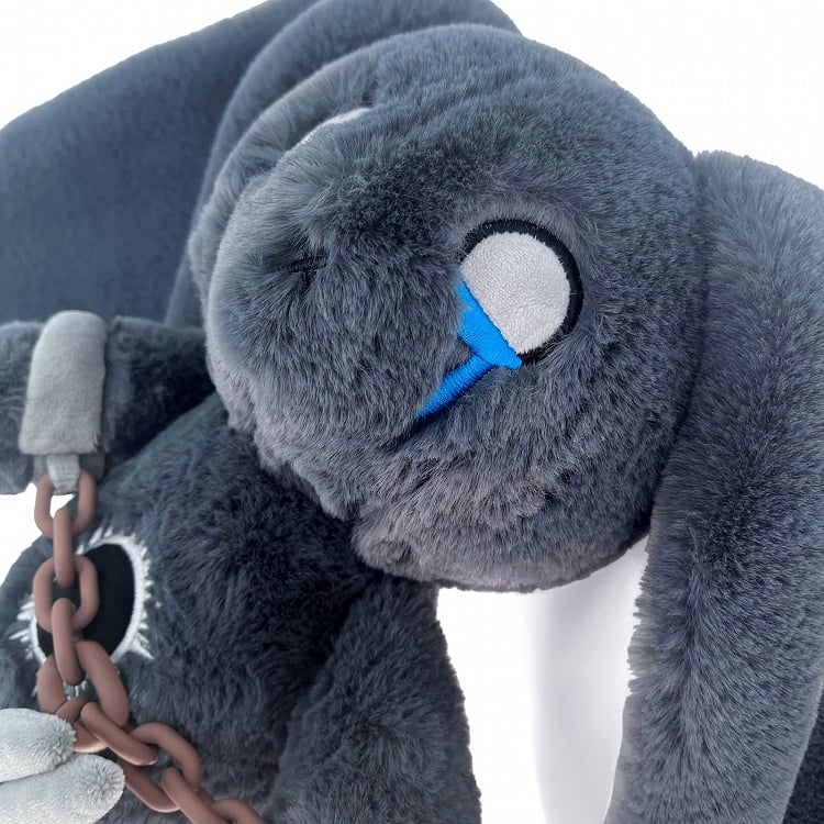 A Two Plush Bunny Guro Crying Masks Detachable Gray Kawaii with Bag Canvas