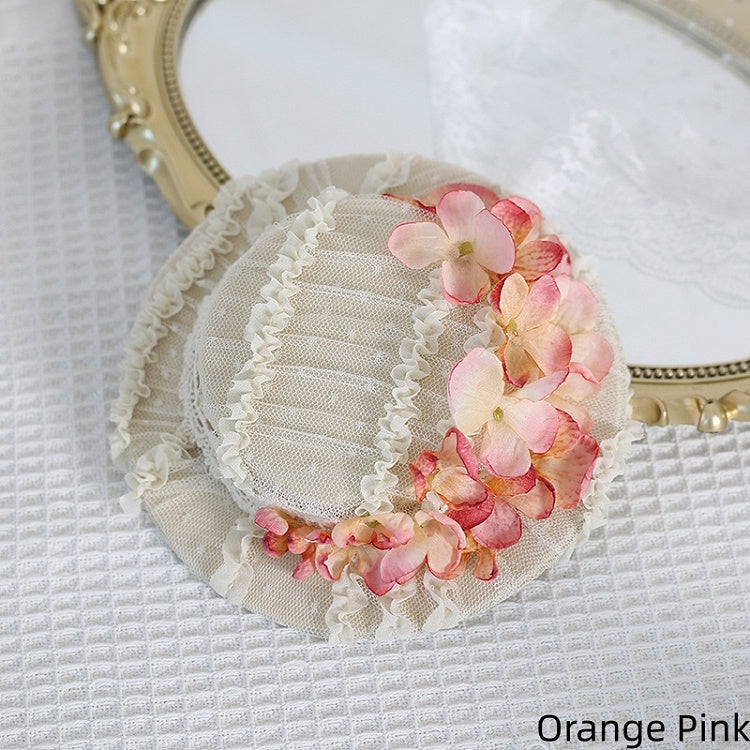 Elegant with Hat Colors - 5 edge Decorations Lace Flat Singed Hydrangea