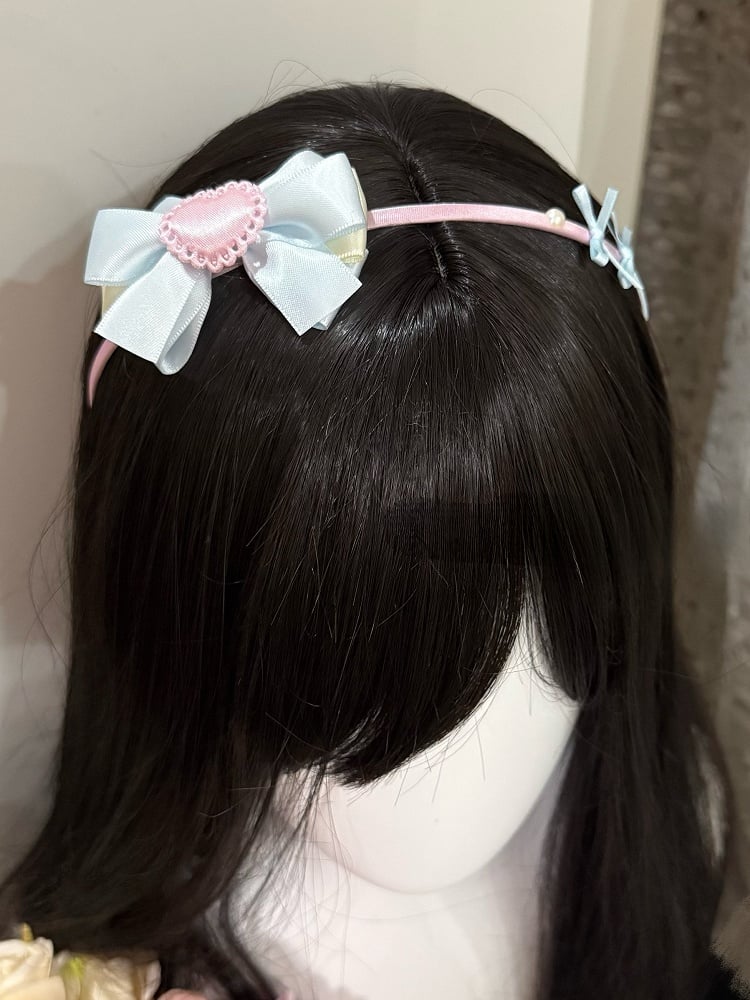 Bowknot KC Decorated Details Heart Pink/BluePink