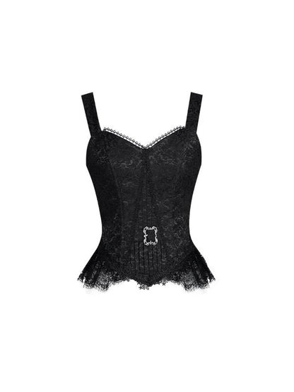 Black V-neck Top Lolita Corset Gothic