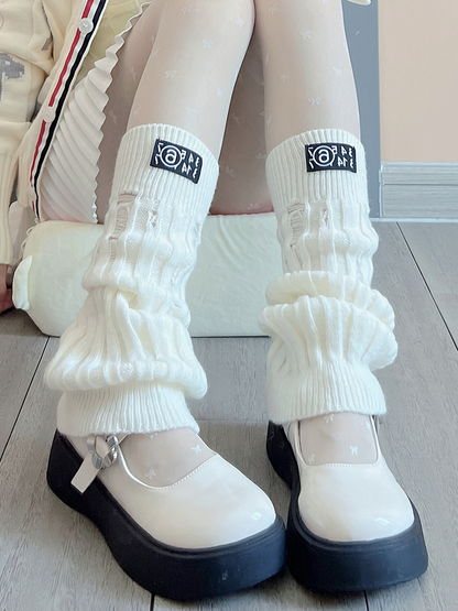 Off-white/Black Knitted Leg Warmers