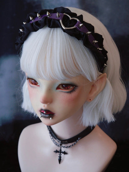 Trim And Purple Design KC Ruffle Studs Gothic Black Decorated