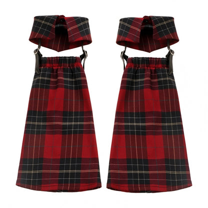 赤と黒のチェック柄レッグウォーマー