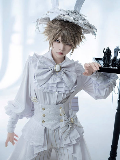 Bunny Theater – Weiße Brosche mit Schleife