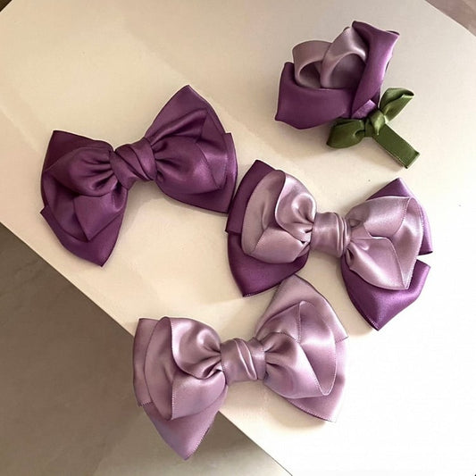Bowknot Vintage Elegant Purple Hairclip Lolita