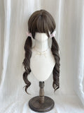 with Bangs Curly Ponytail Brown Wig Full 75CM Double