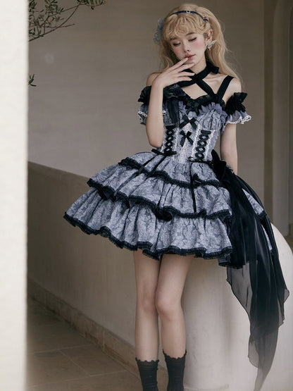Accents Lolita with Train Rose Big Black Bow