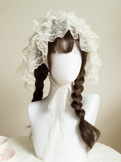 ホワイトフローラルレーストリムスカーフプリント