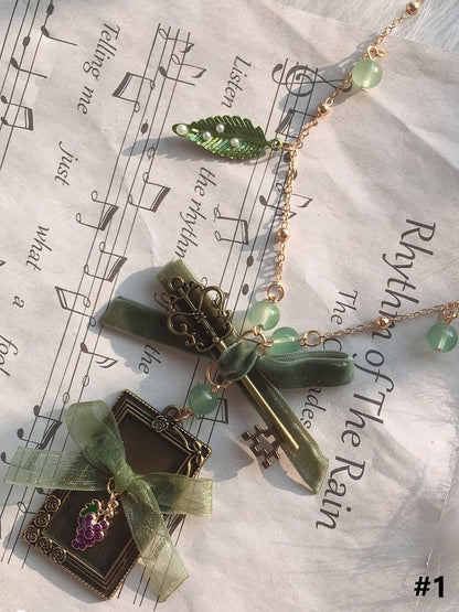 Lolita Necklace 2 Bow Green Options Pendant