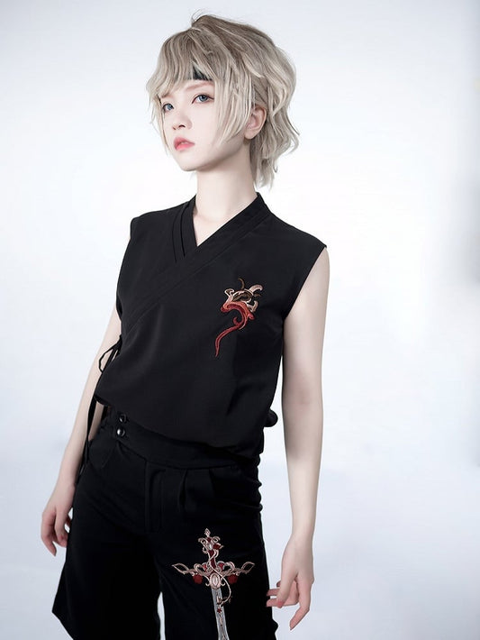 ナイトコマンド刺繍トップ