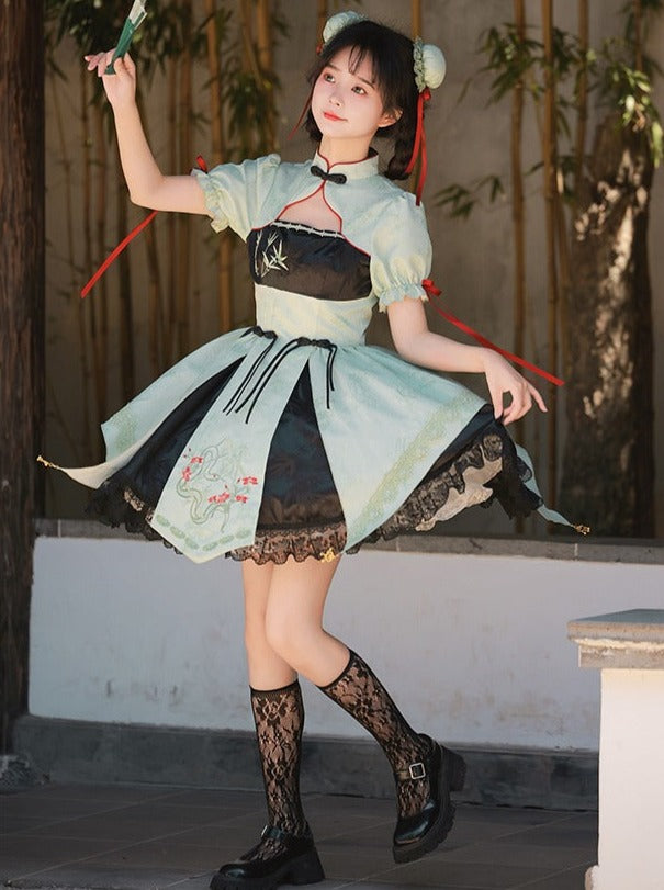 Print Big + Dress Apron Bow Short China