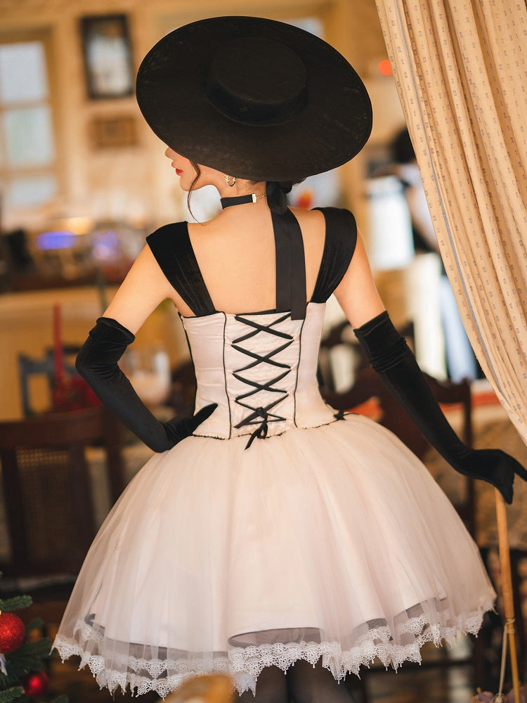 Pink Boned Waist Balletcore Lolita Birthday Dress Homecoming Dress