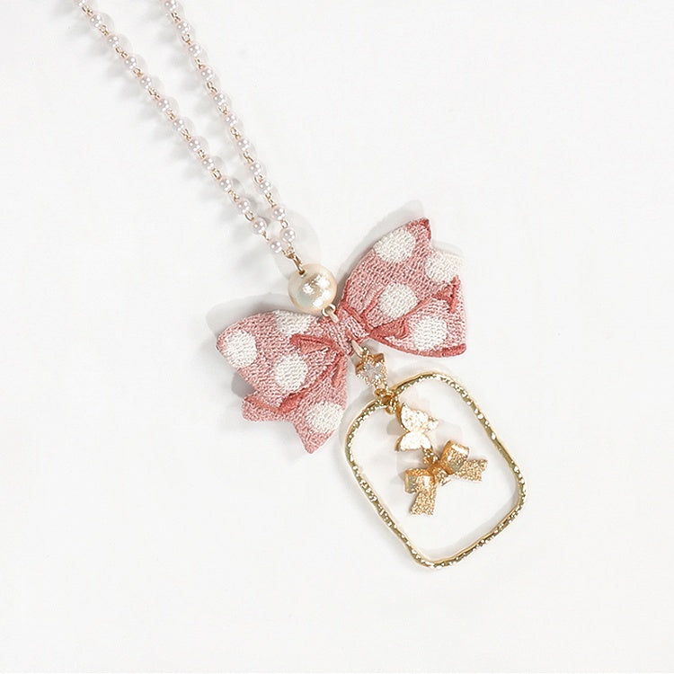 Rosa / Blau / Lila Halskette mit Schleifenanhänger