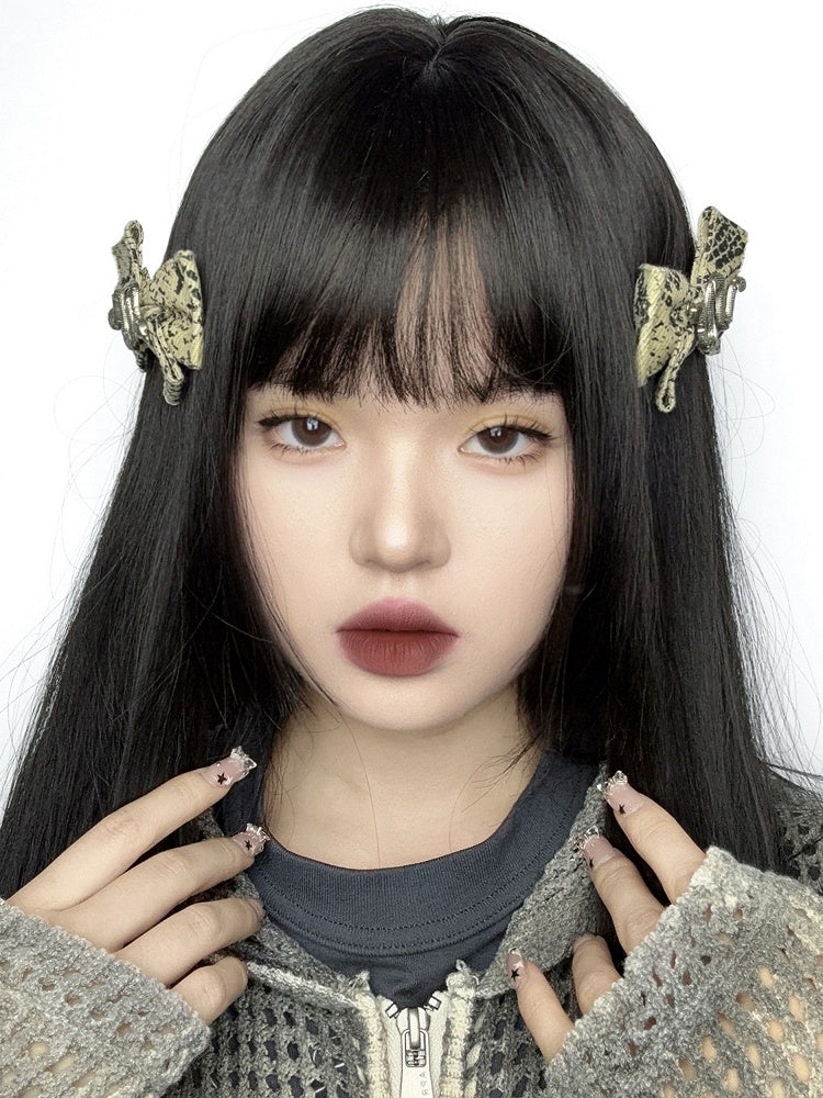 Bow Snake Yellow Hairclip Decorated