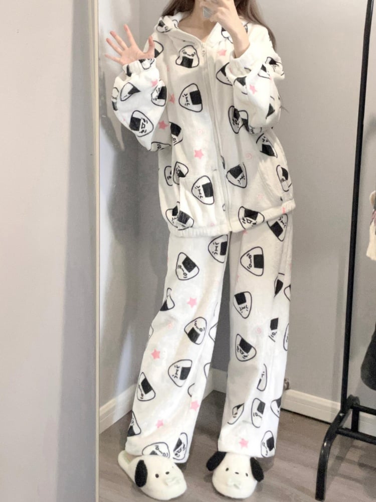 白米ボールフード付き厚手パジャマセット