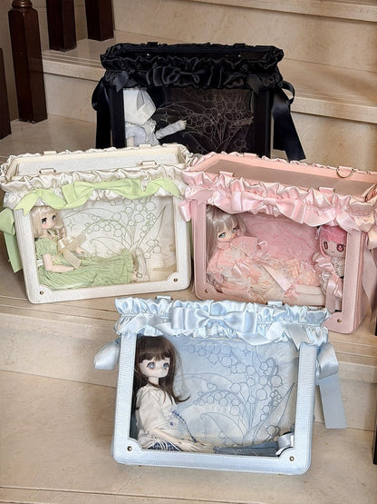 Large Transparent Window Bag with Side Zip in Multiple Colors - Green Gable