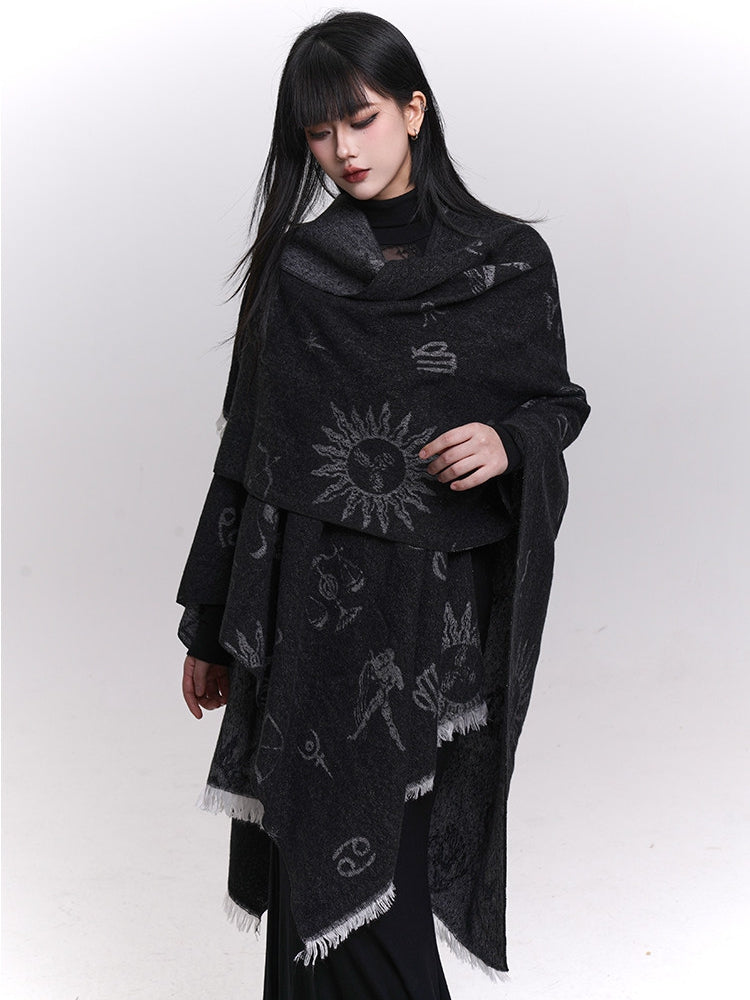 Christmas Shawl Black - Sun