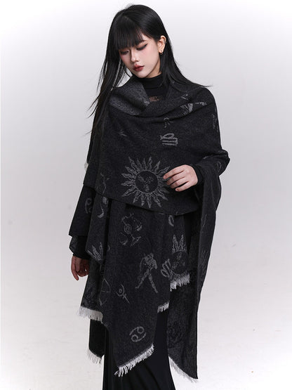Christmas Shawl Black - Sun