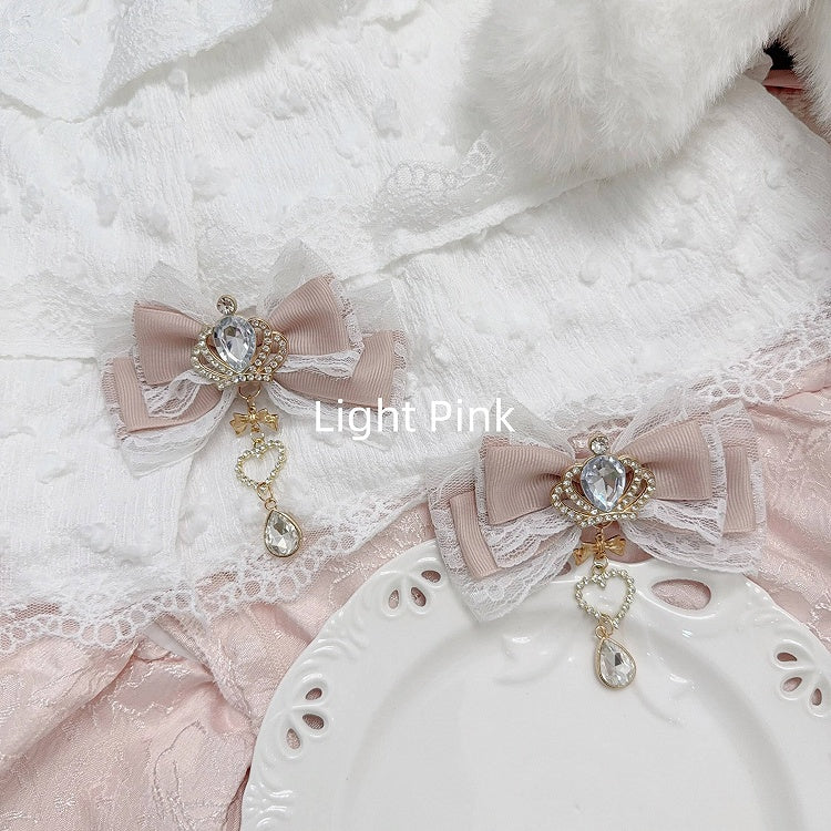 Rhinestone Clip 11 Crown Colors Kei Hair Bow Jirai