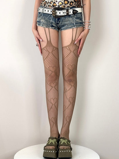 Strumpfhalter Optionen Strümpfe Details Mode 5 Diamant Gyaru Herz Farbe Muster