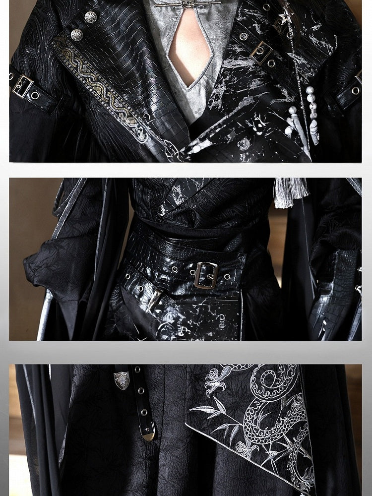 Dragon-Embroidered Han Ensemble with Corset & Trousers - Unknown Star