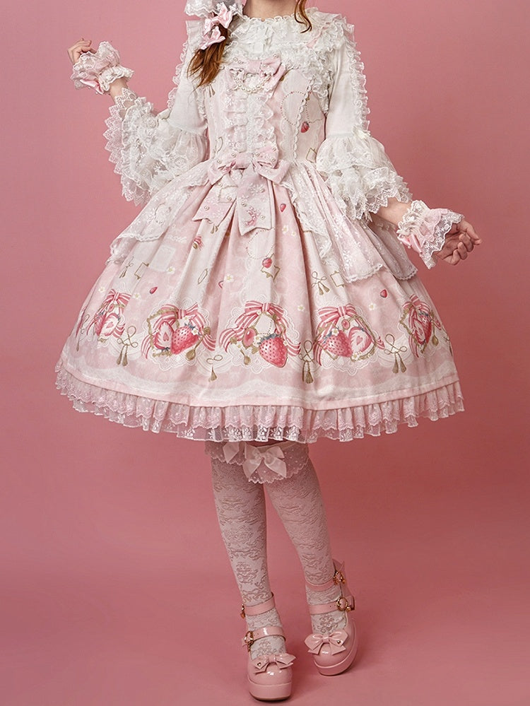 プリントスウィートスカート ストロベリーピンク ジャンパー ロリータ