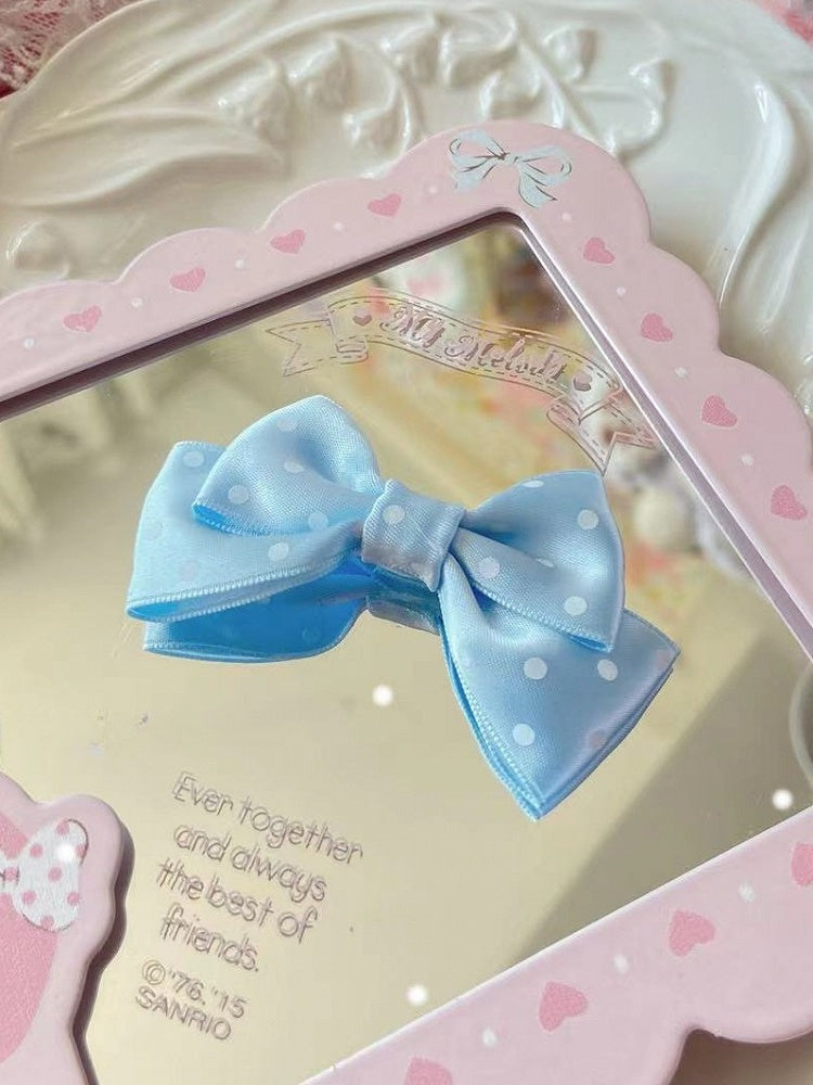 10 Color Bowknot Hairclip Pattern Polka-dot Options
