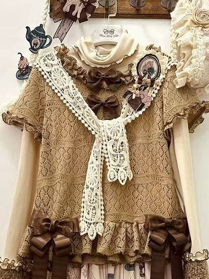 Lace Beige Lolita Tie