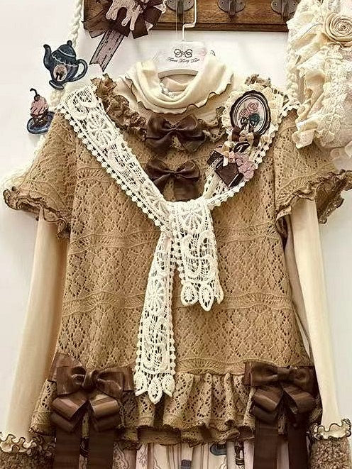 Lace Beige Lolita Tie