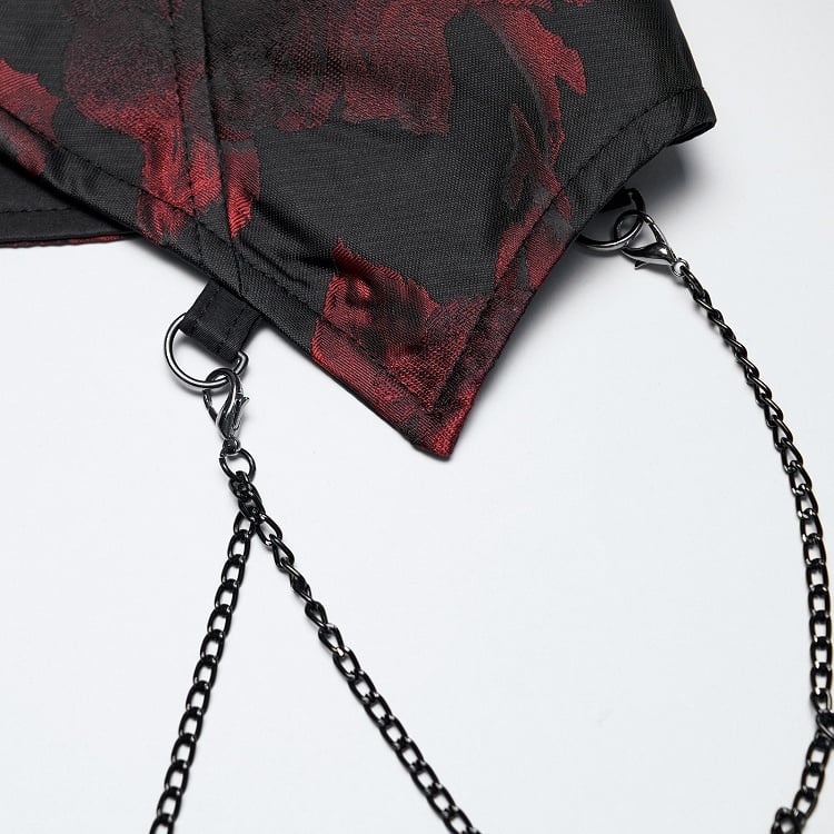 Asymmetrical Gothic Design Black Vest Men's