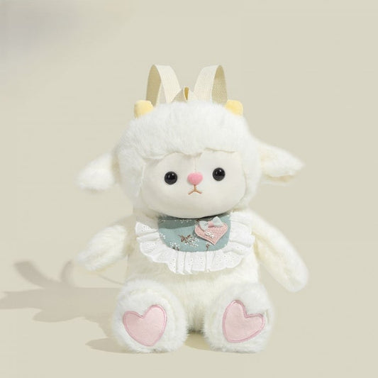 Plush Sheep Backpack White Cute