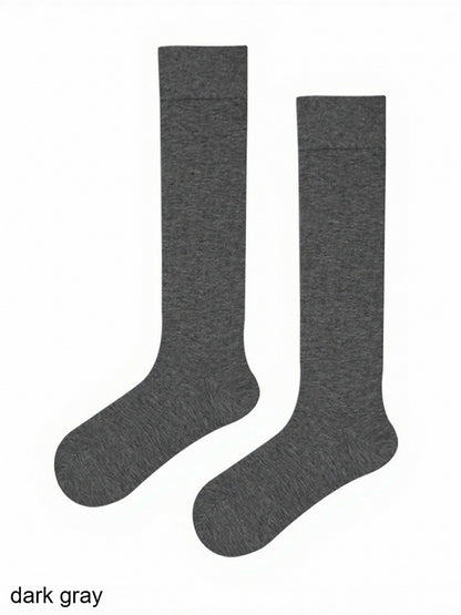 4 Colors Solid Minimalist Ribbed Calf Socks - ModaSwings