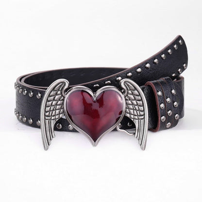 Black Red Heart Belt - CRAZY GIRL