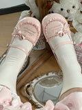 Lolita Sweet Janes Letter Embroidery Mary with Accents Pink Knotted