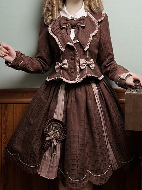 Ruffles Chocolate Coat Bow with and Brown Accents Lolita