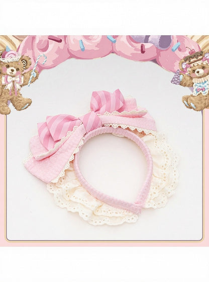 Kawaii Bear Cake Theme Lolita Hair Accessory - KC & Hairclips - Mewroco