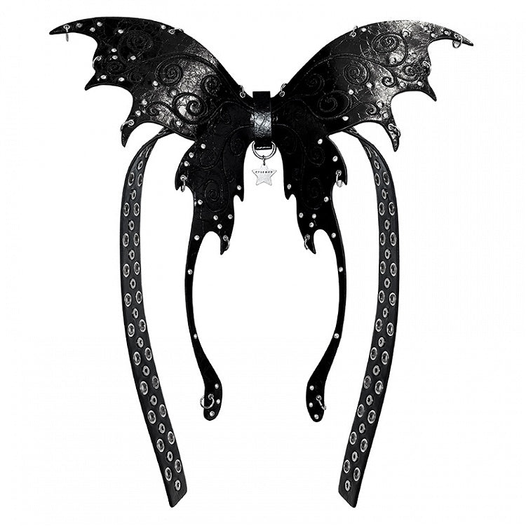 Punk Schwarz/Silber Schmetterling Taillengürtel
