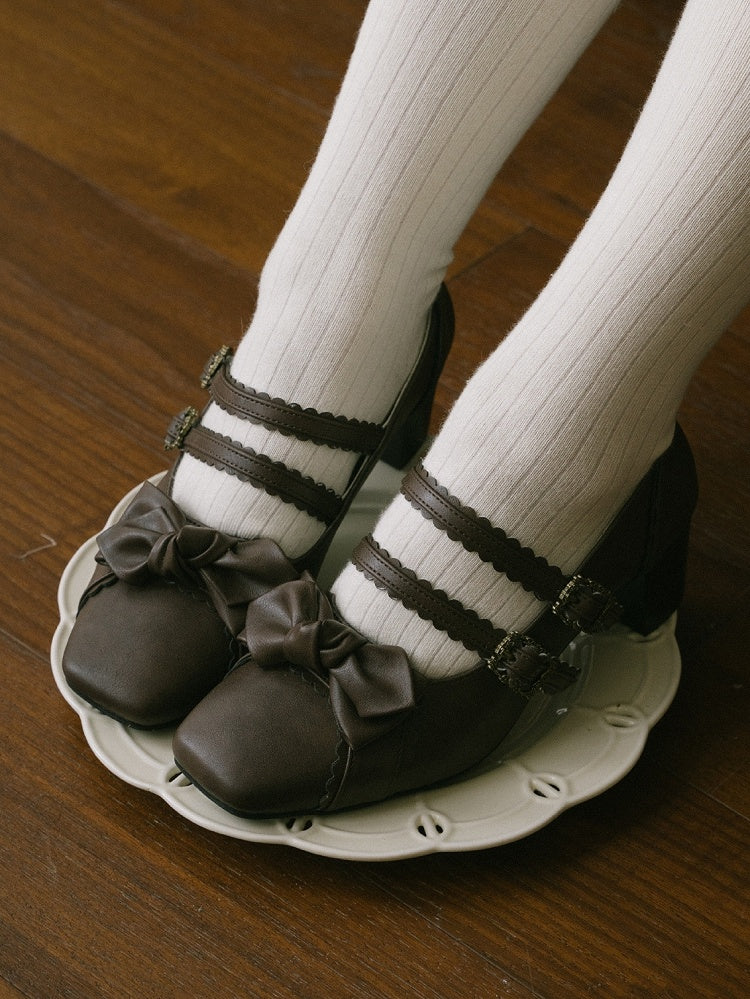 Sweet Top Brown Shoes Lolita at Bow